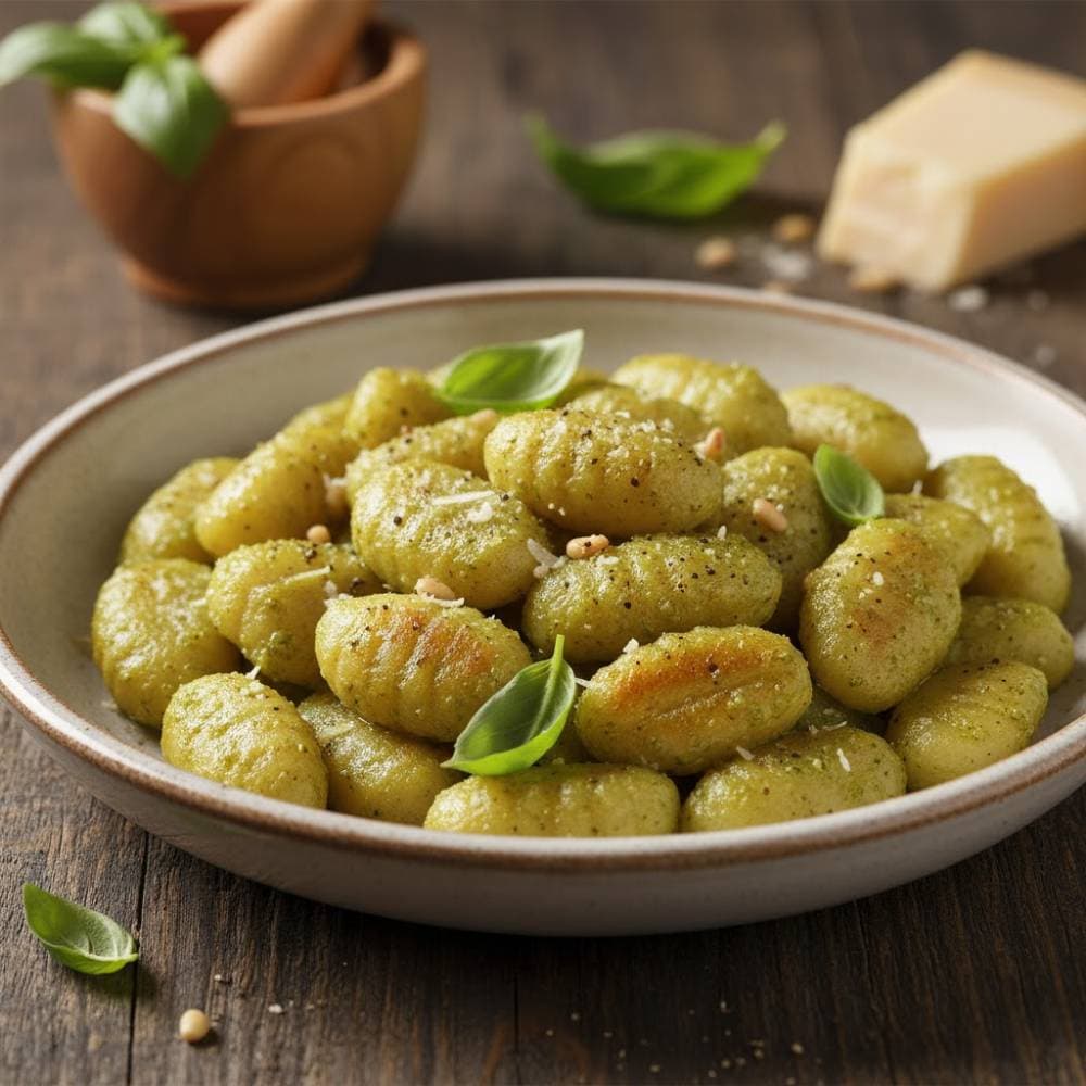 Gnocchi with Pesto Sauce (Easy 15-Minute Dinner)
