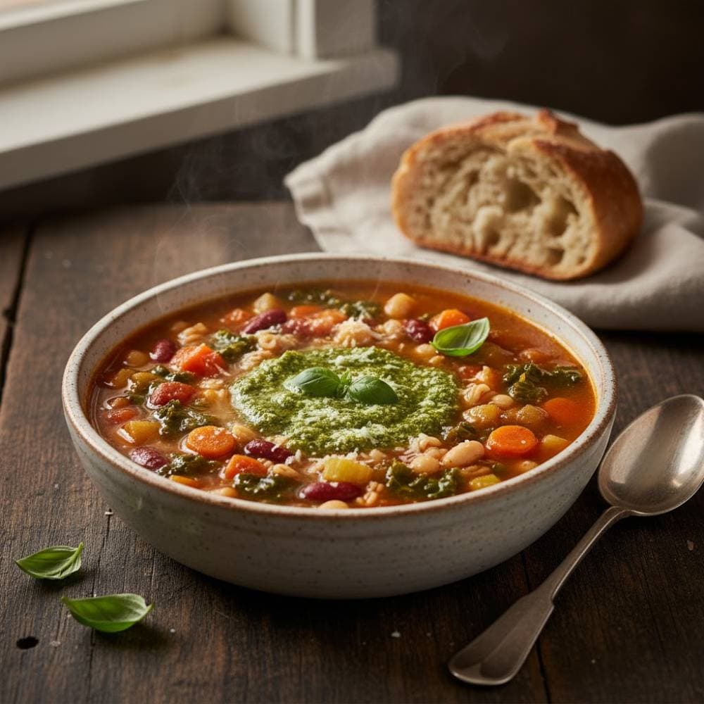 Classic Minestrone Soup (Hearty Italian Vegetable Soup)