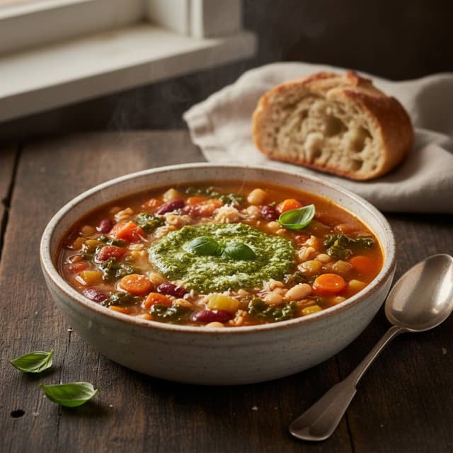 Classic Minestrone Soup (Hearty Italian Vegetable Soup)