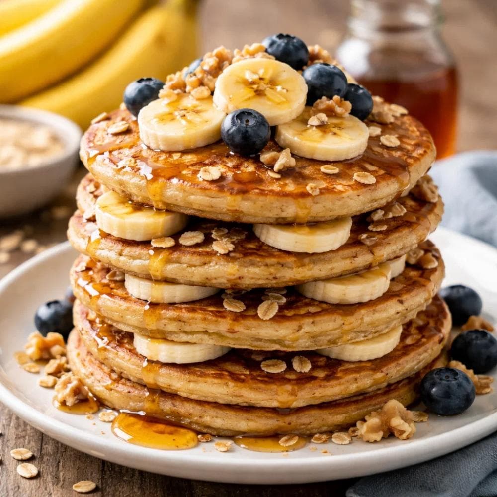 Banana Oat Pancakes (Gluten-Free Breakfast Recipe)