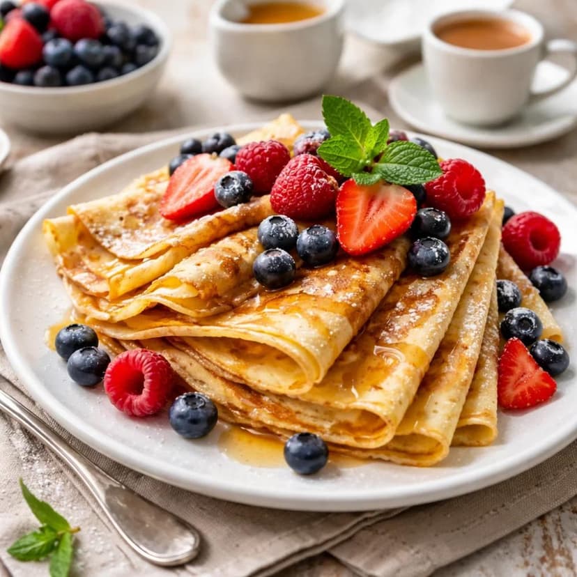 French Crêpes (Classic Thin Pancakes with Lemon and Sugar)