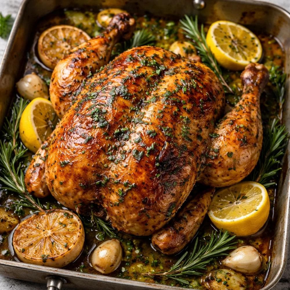Lemon and Herb Roast Chicken (Classic Sunday Dinner Recipe)
