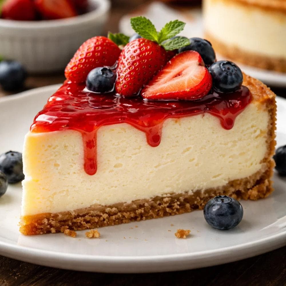 New York Cheesecake (Baked Cheesecake with Buttery Biscuit Base)