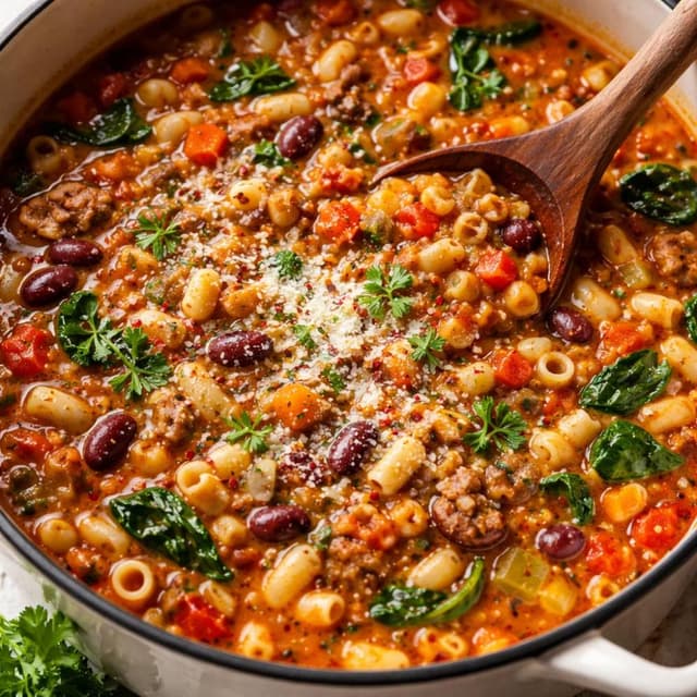 One Pot Pasta e Fagioli (Italian Bean and Pasta Soup)