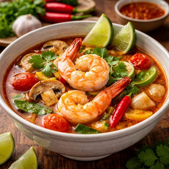 Tom Yum Soup (Authentic Thai Hot and Sour Soup)