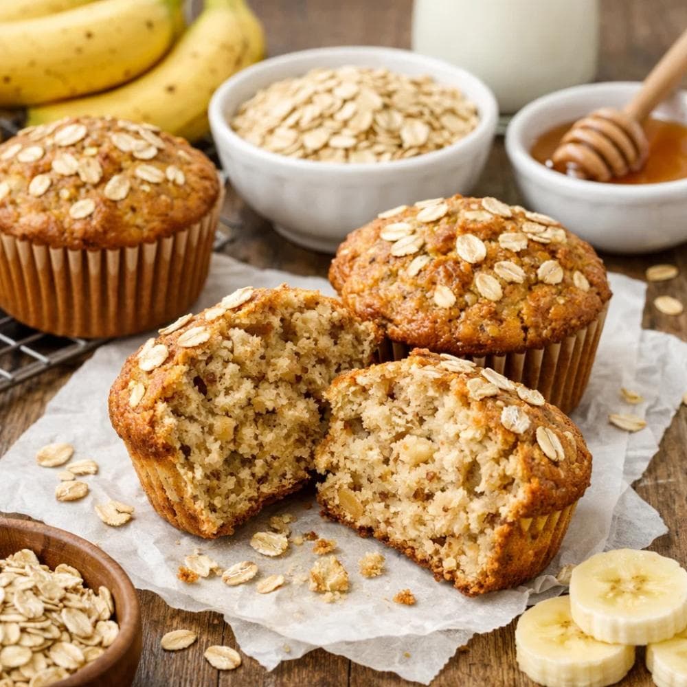 Banana Oat Muffins (Healthy One-Bowl Recipe)