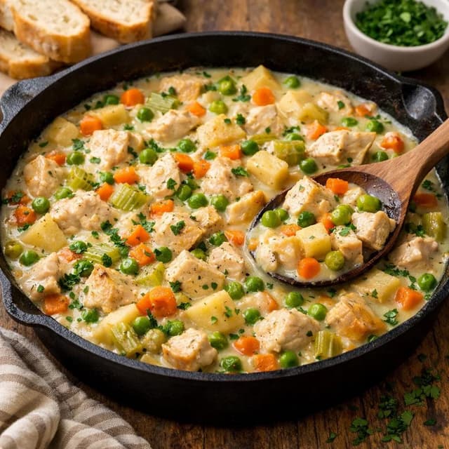 Chicken Pot Pie Skillet (Comfort Food Without the Crust)
