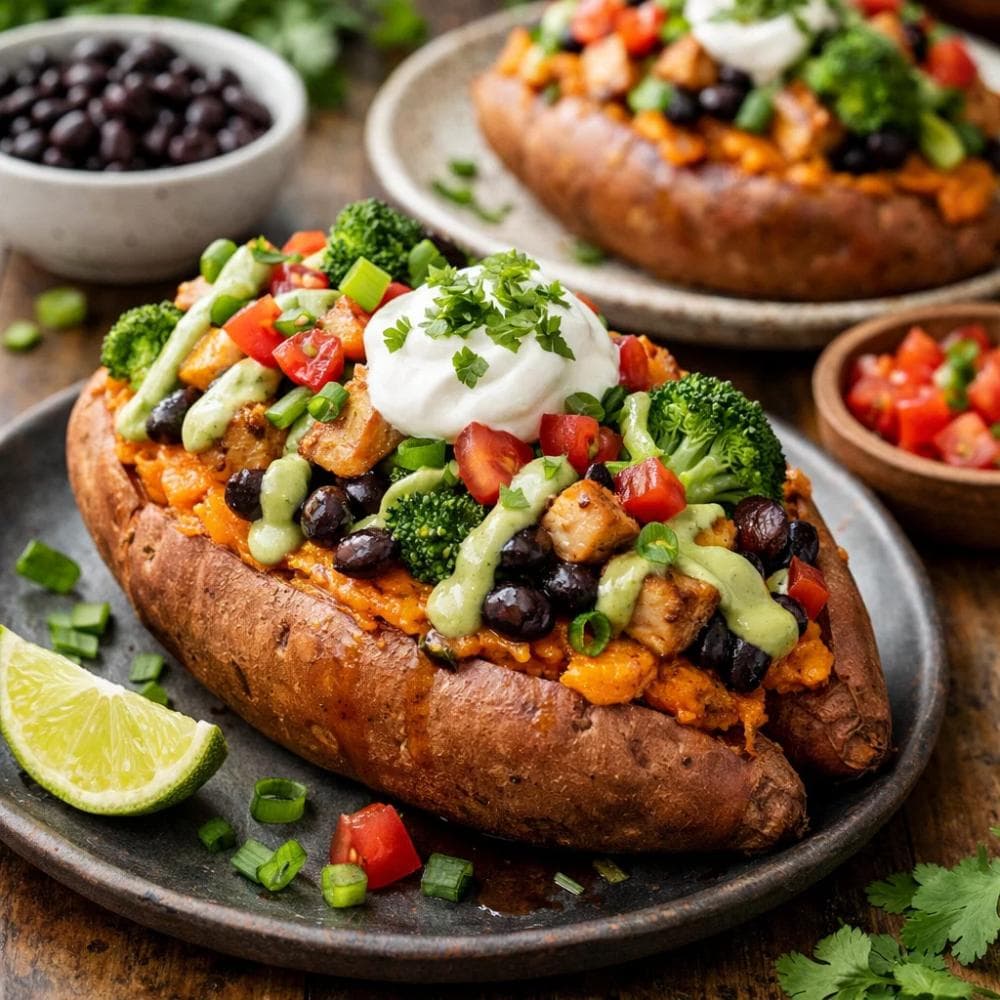 Loaded Baked Sweet Potatoes (Healthy Comfort Food)