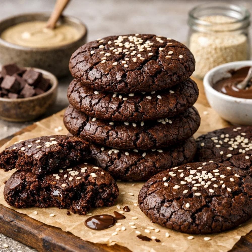 Chocolate Tahini Cookies (Unique Dairy-Free Dessert)