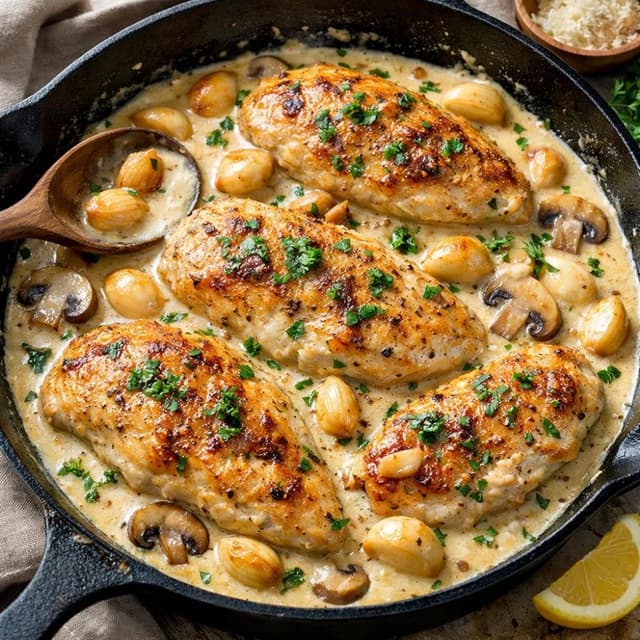 Creamy Garlic Chicken (One-Pan Skillet Recipe)