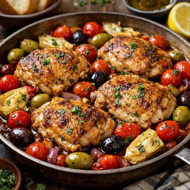 Mediterranean Chicken with Tomatoes and Olives