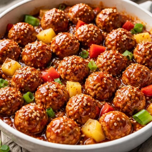 Sweet and Sour Meatballs (Baked, Not Fried)