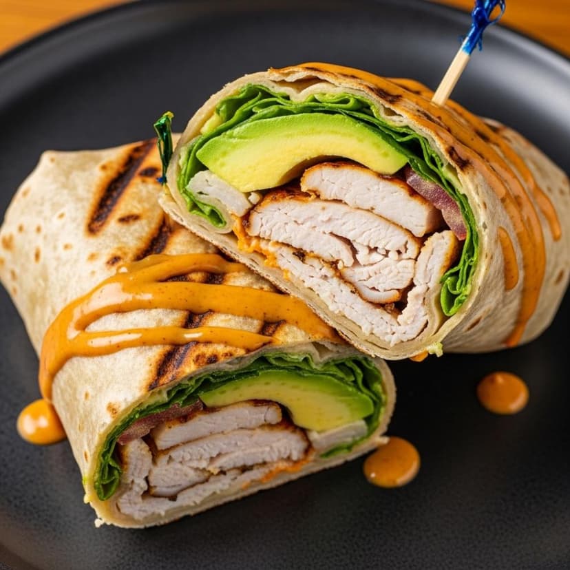Grilled Turkey and Avocado Wrap