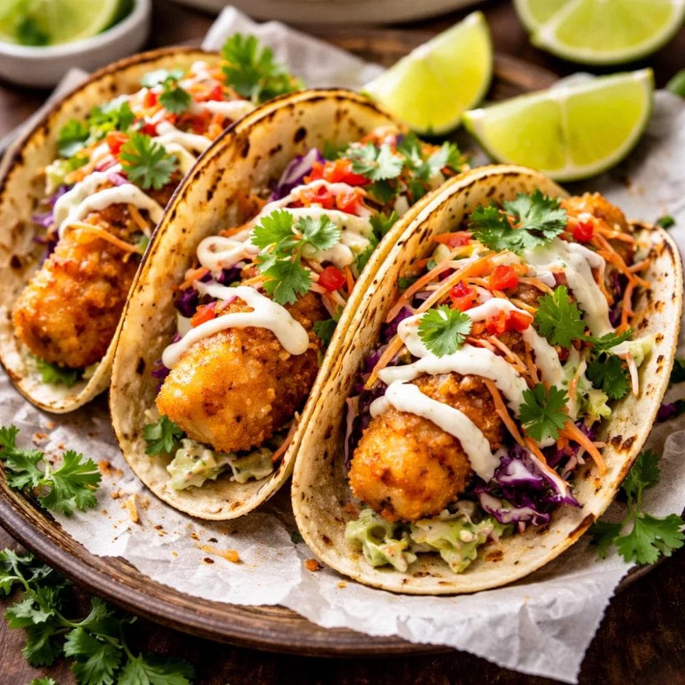 Crispy Fish Tacos with Slaw
