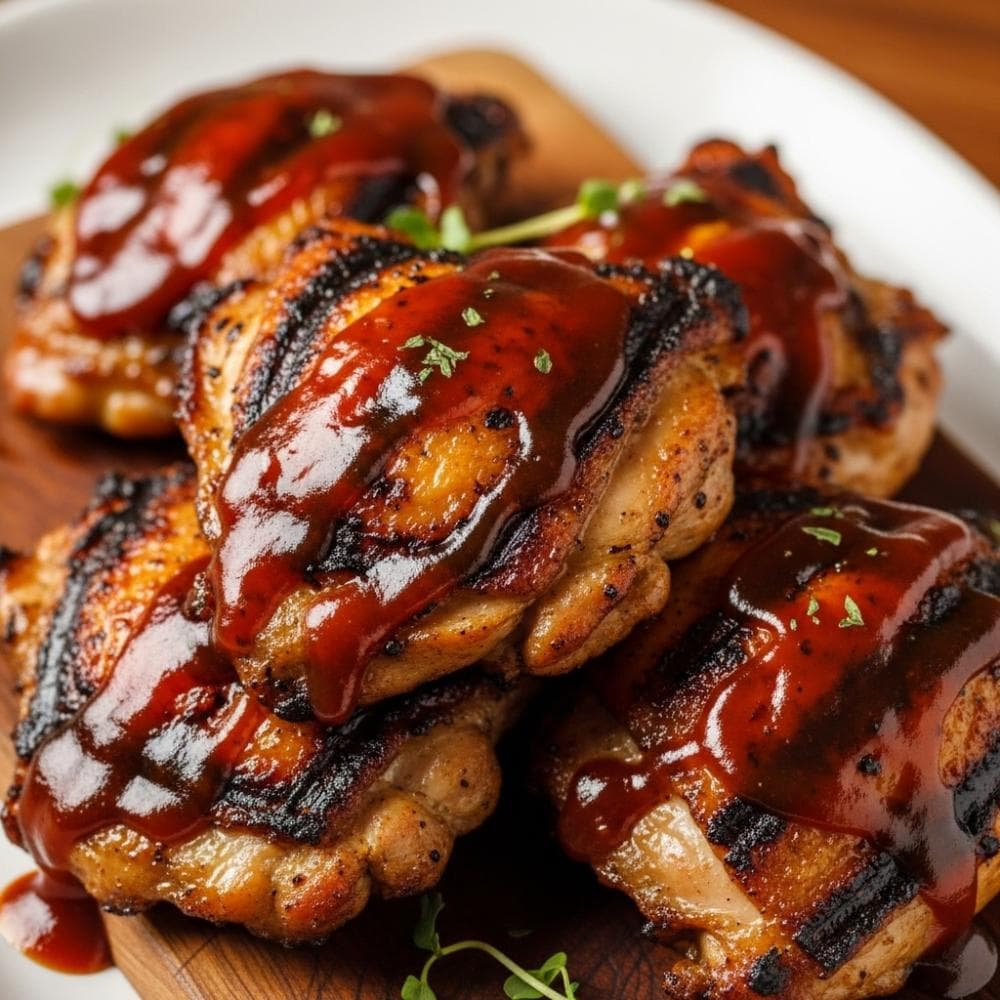 Grilled Chicken Thighs with BBQ Sauce