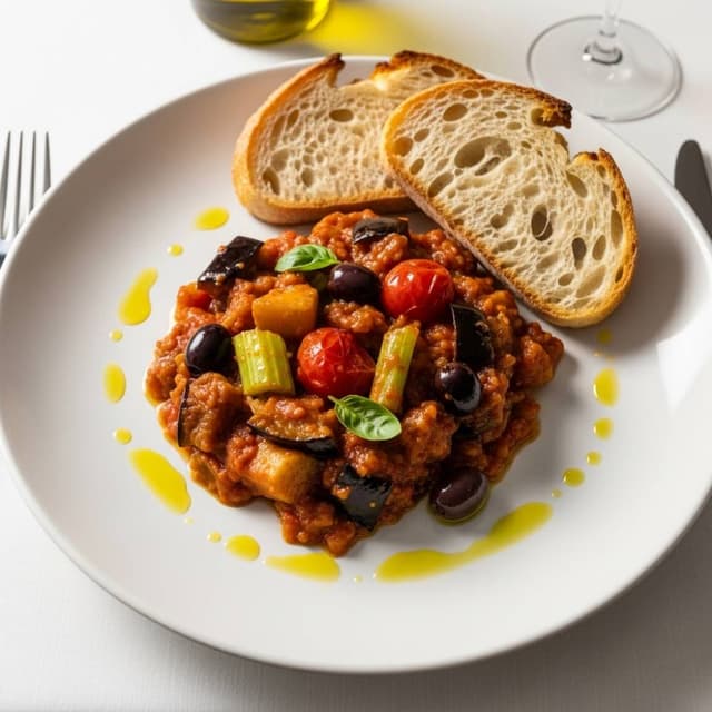 Sicilian Caponata with Crusty Bread
