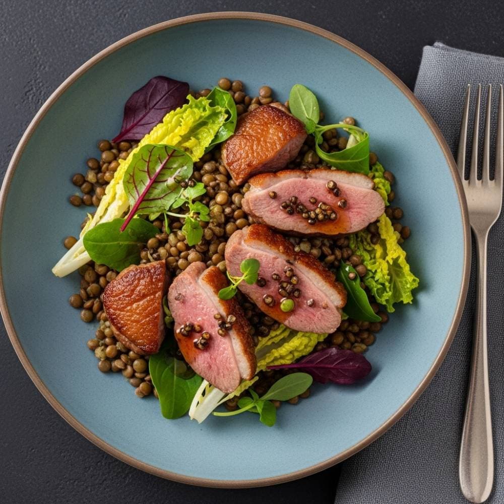 Lentil and Duck Salad with Dijon Vinaigrette
