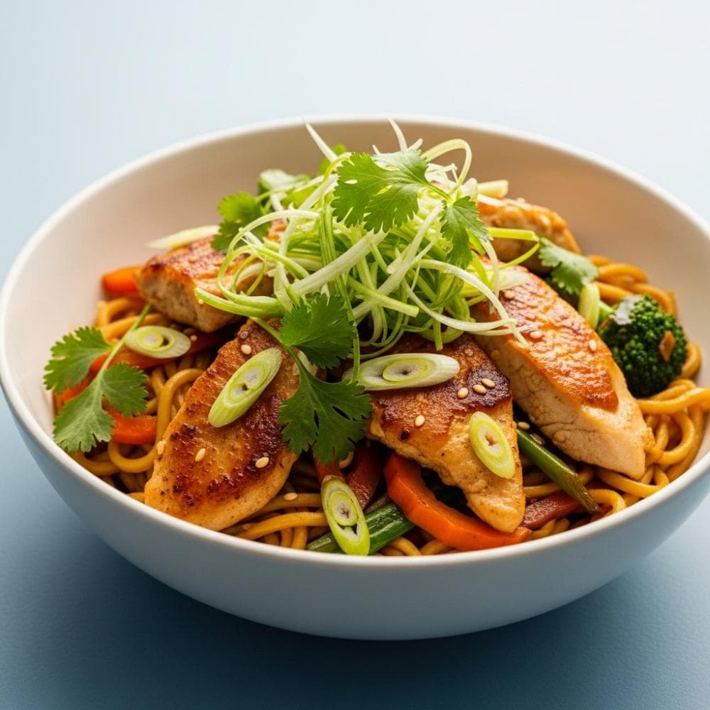 Simple Chicken and Vegetable Lo Mein