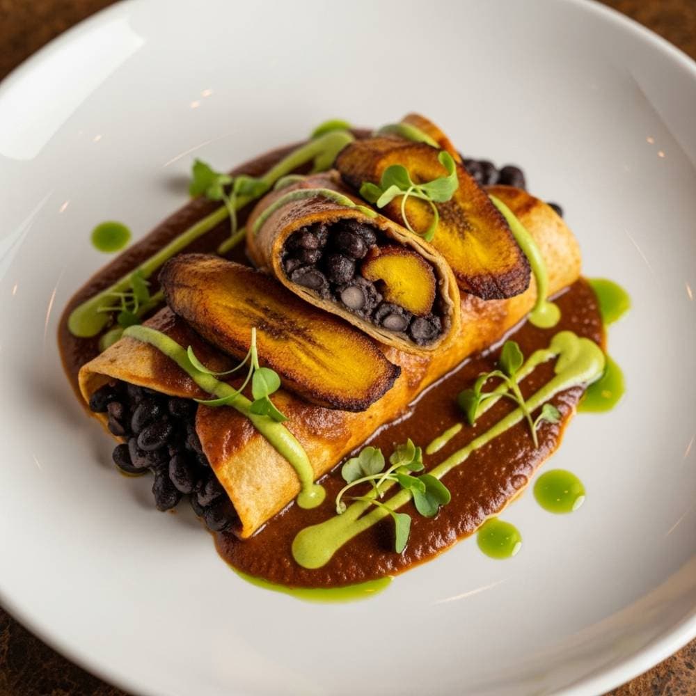 Black Bean and Plantain Enchiladas