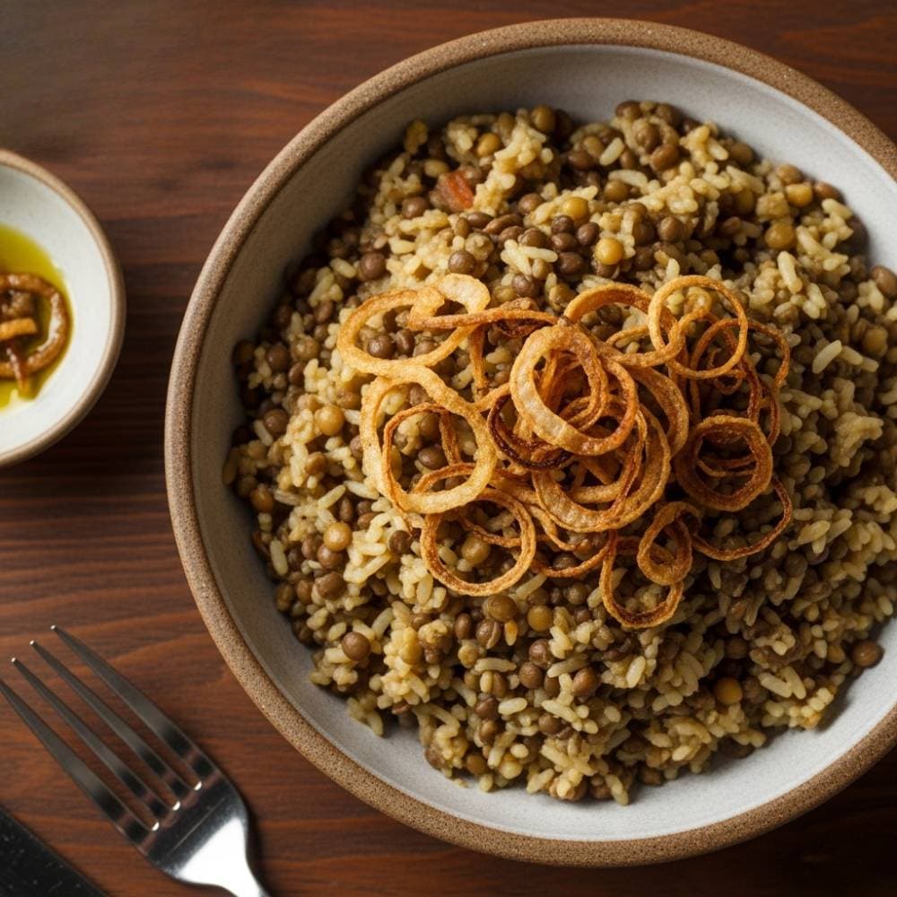 Mujadara (Lentils & Rice with Crispy Onions)