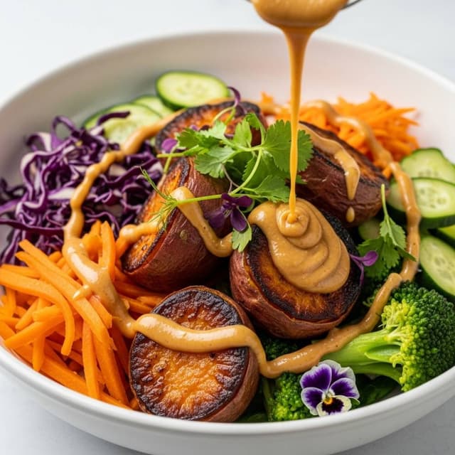 Thai Peanut Sweet Potato Buddha Bowl