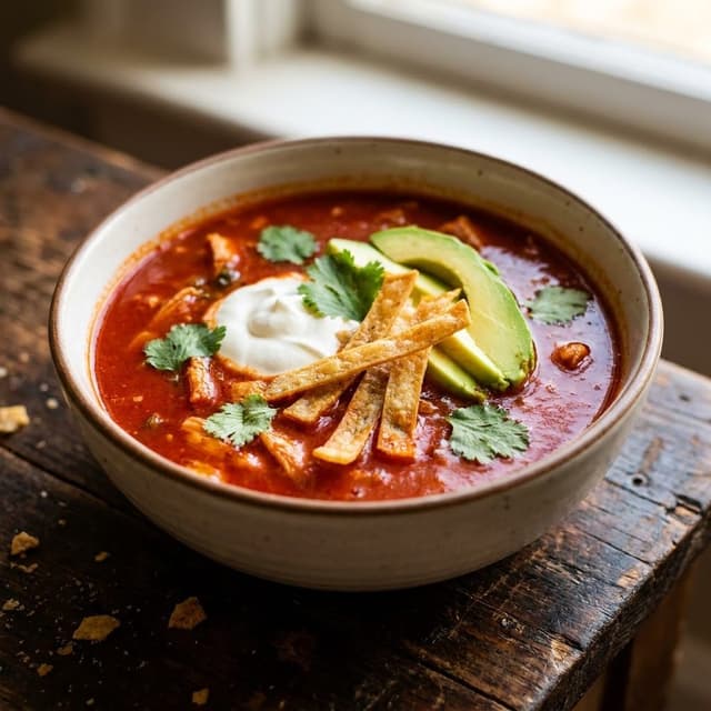 Slow Cooker Chicken Tortilla Soup