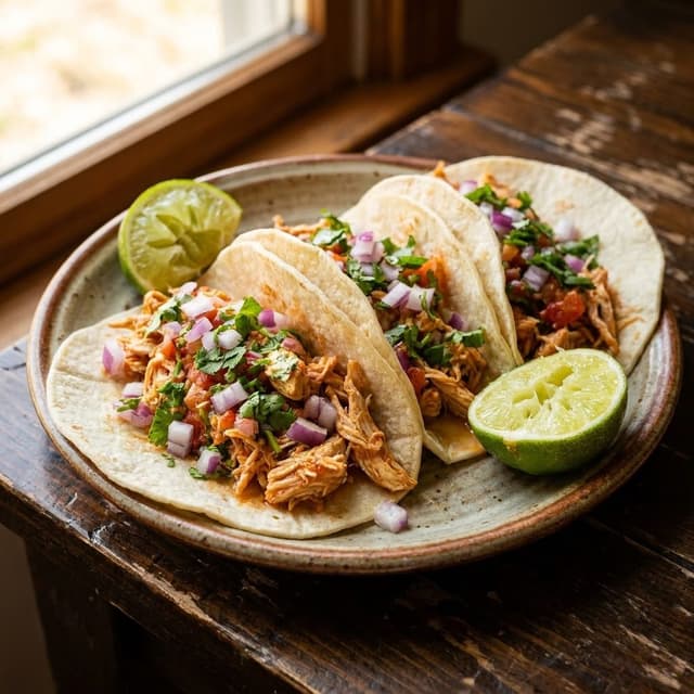 Slow Cooker Salsa Chicken Tacos