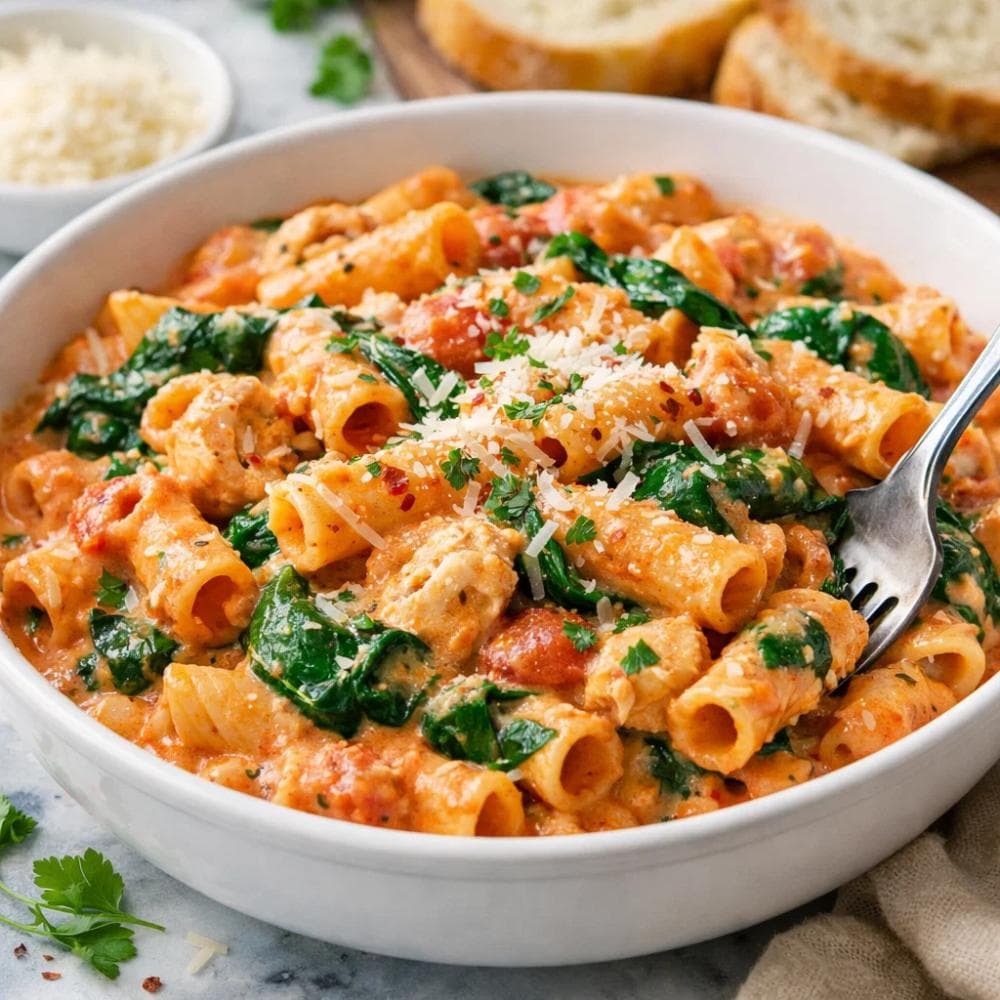 Creamy Tomato Spinach Pasta