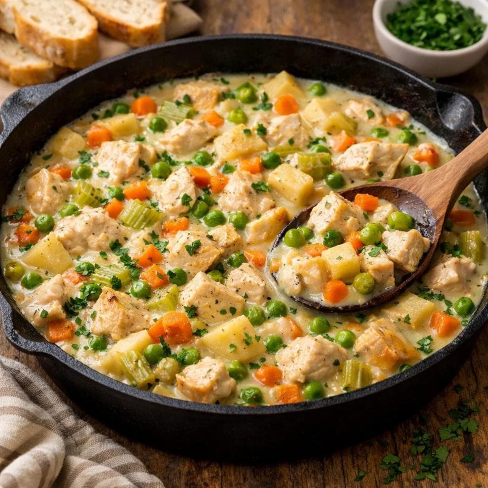 Chicken Pot Pie Skillet (Comfort Food Without the Crust)