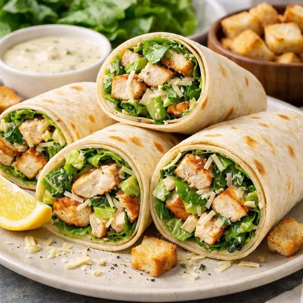 Chicken Caesar Wraps (Easy Lunch or Dinner)